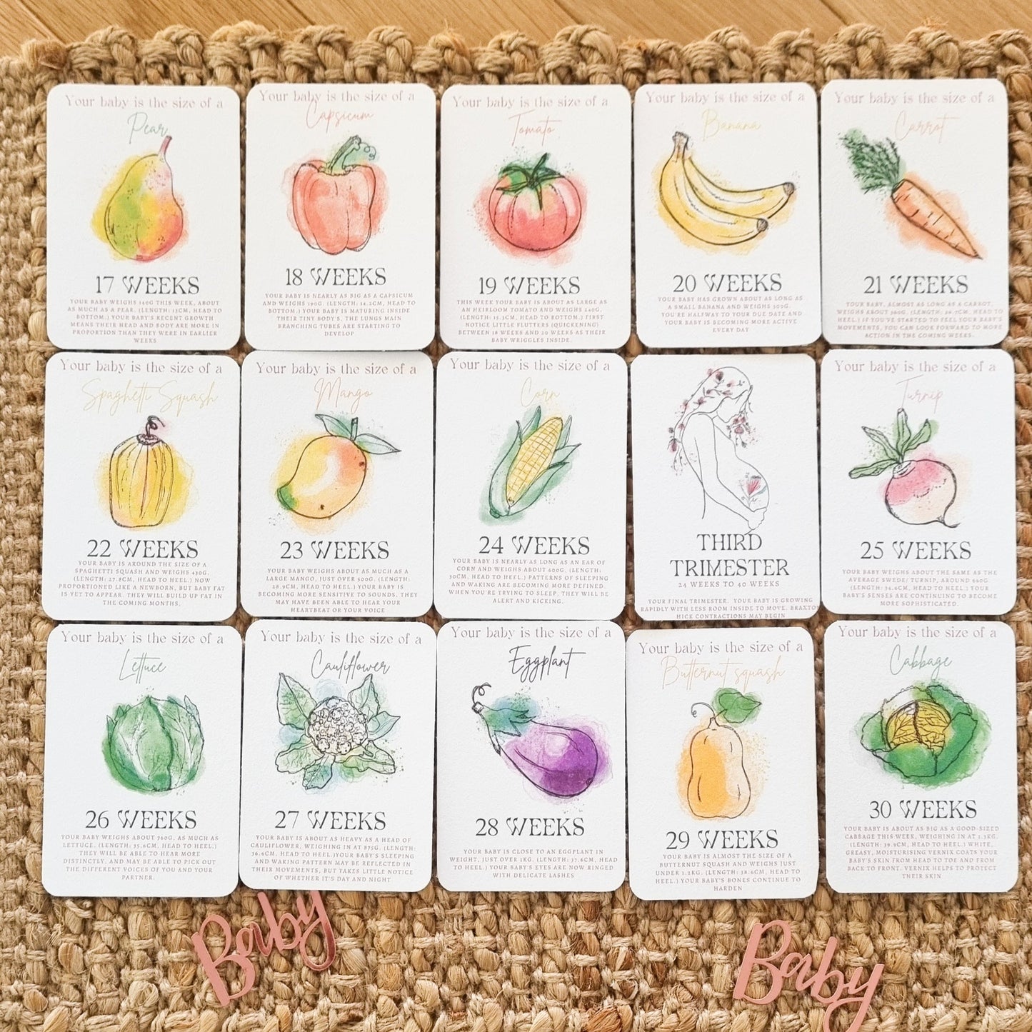 43 Pregnancy Milestone Cards