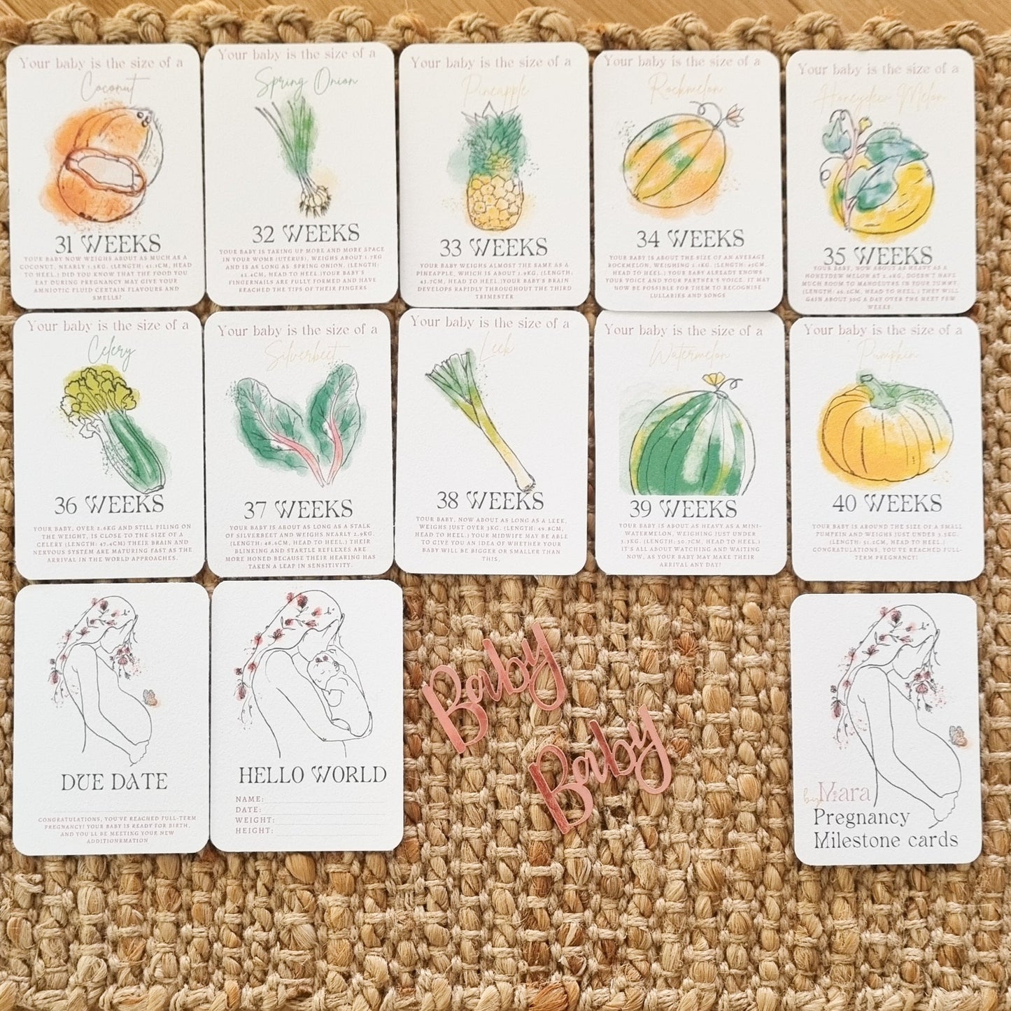 43 Pregnancy Milestone Cards