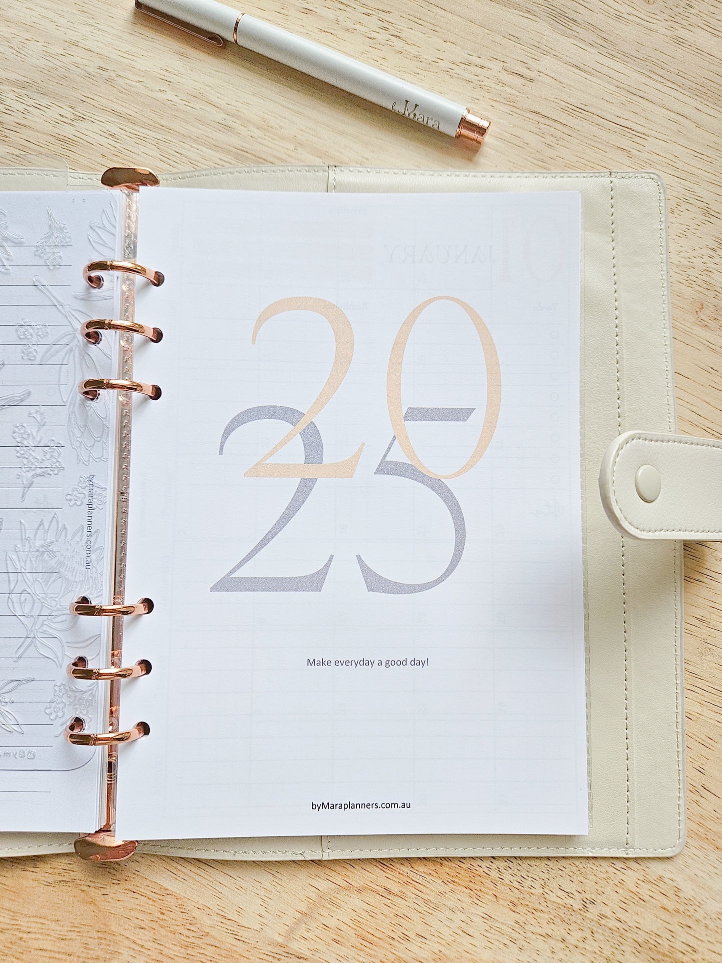 2025 Month on one page | A5 planner inserts