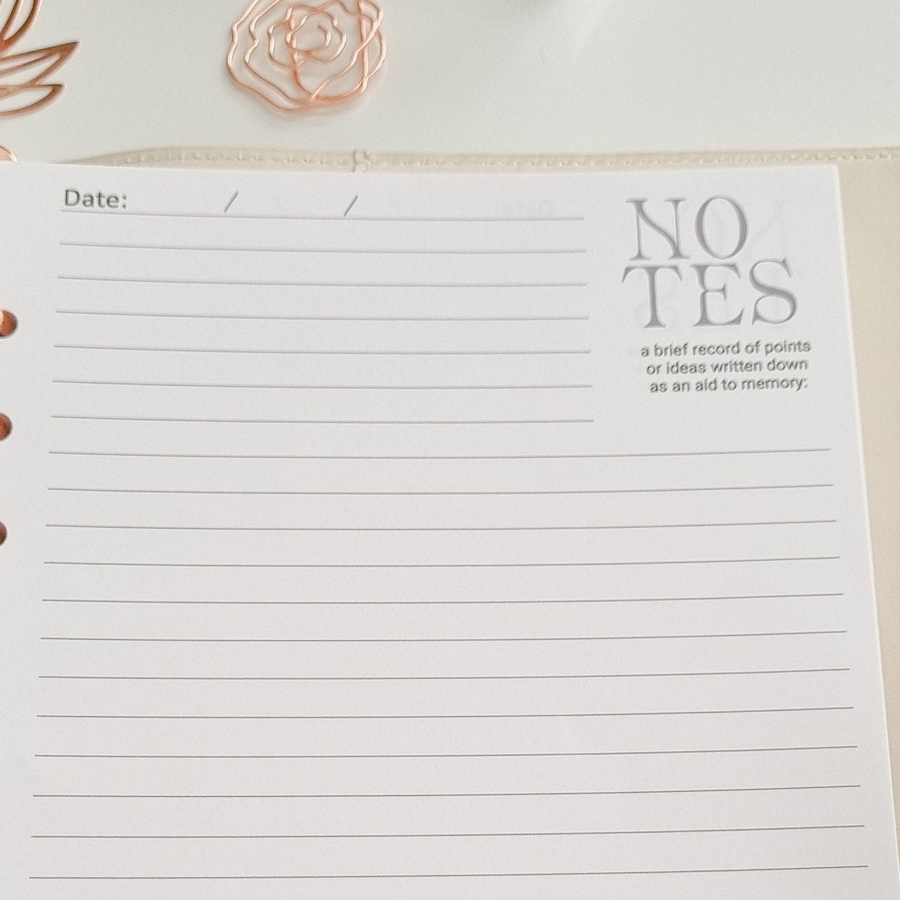 Note Pages| Lined inserts| A5