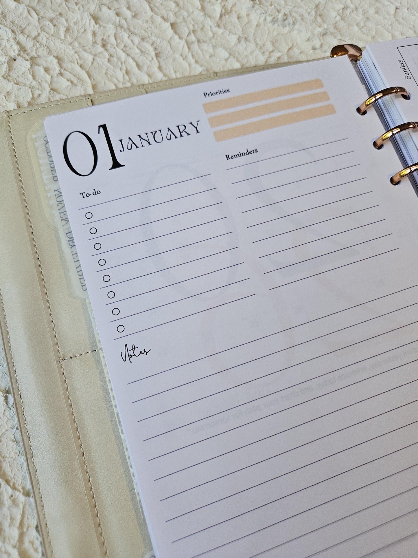 2026 Month on one page | A5 planner inserts