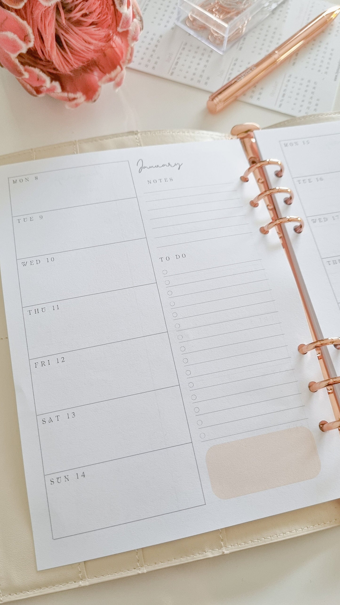 Dated Weekly 2025 Inserts Week on one page| A5