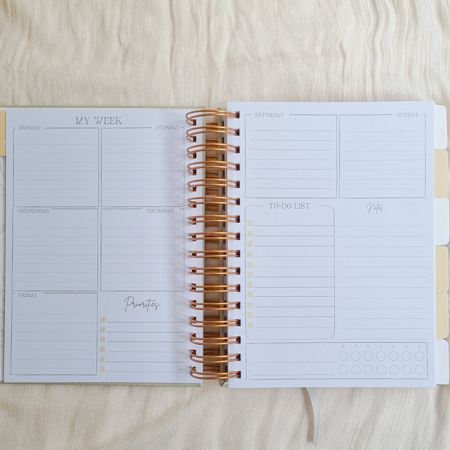 Undated Weekly Planner