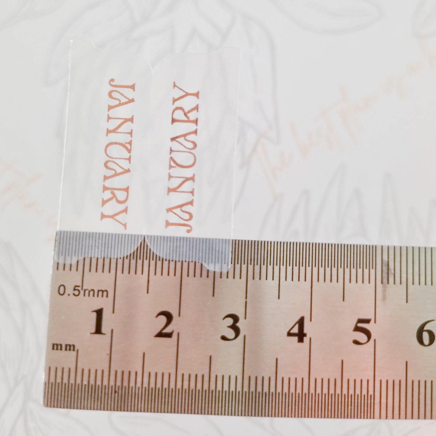 Rose Gold Foiled monthly tab Stickers