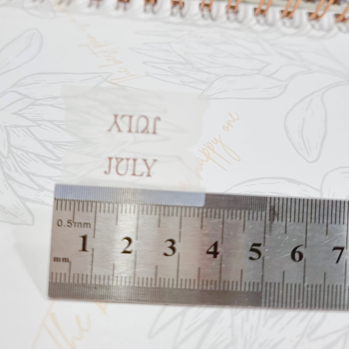 Rose Gold Foiled monthly tab Stickers