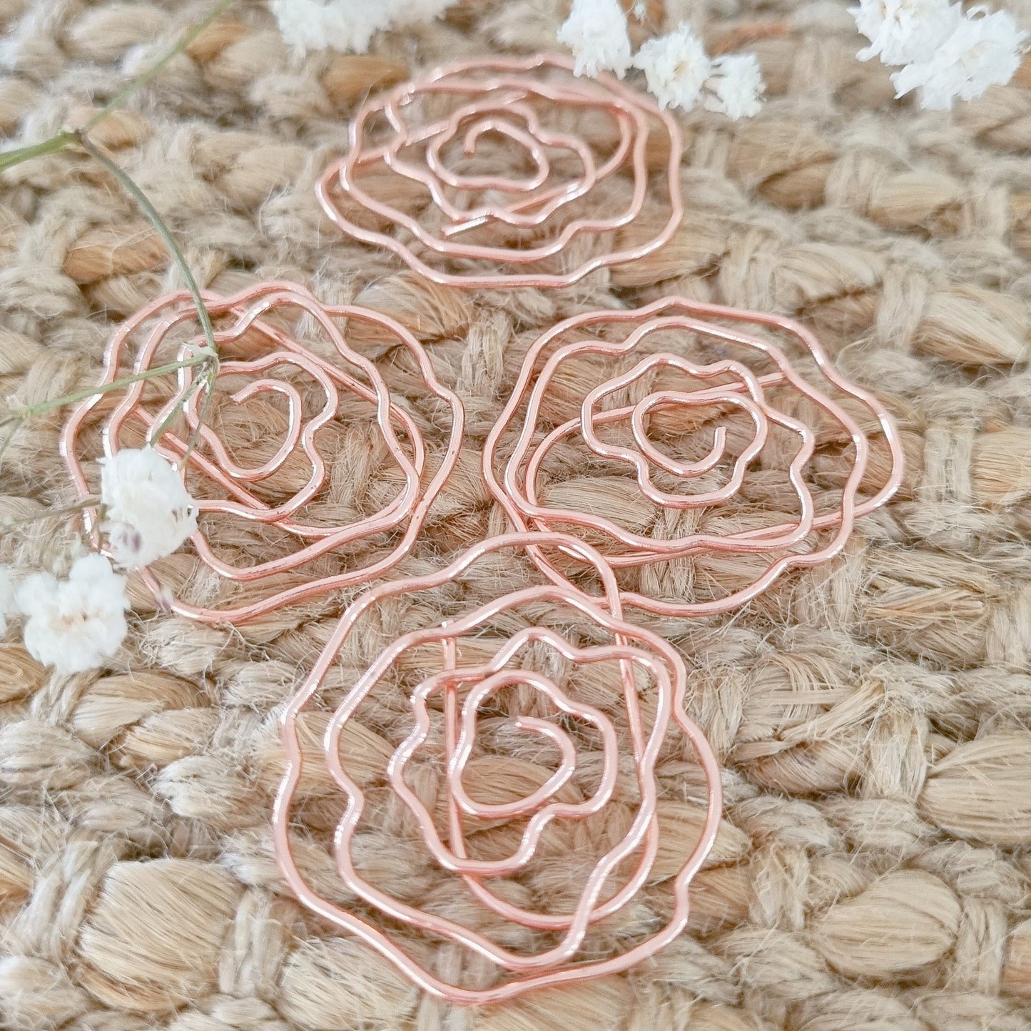 Rose gold Flower paper clips