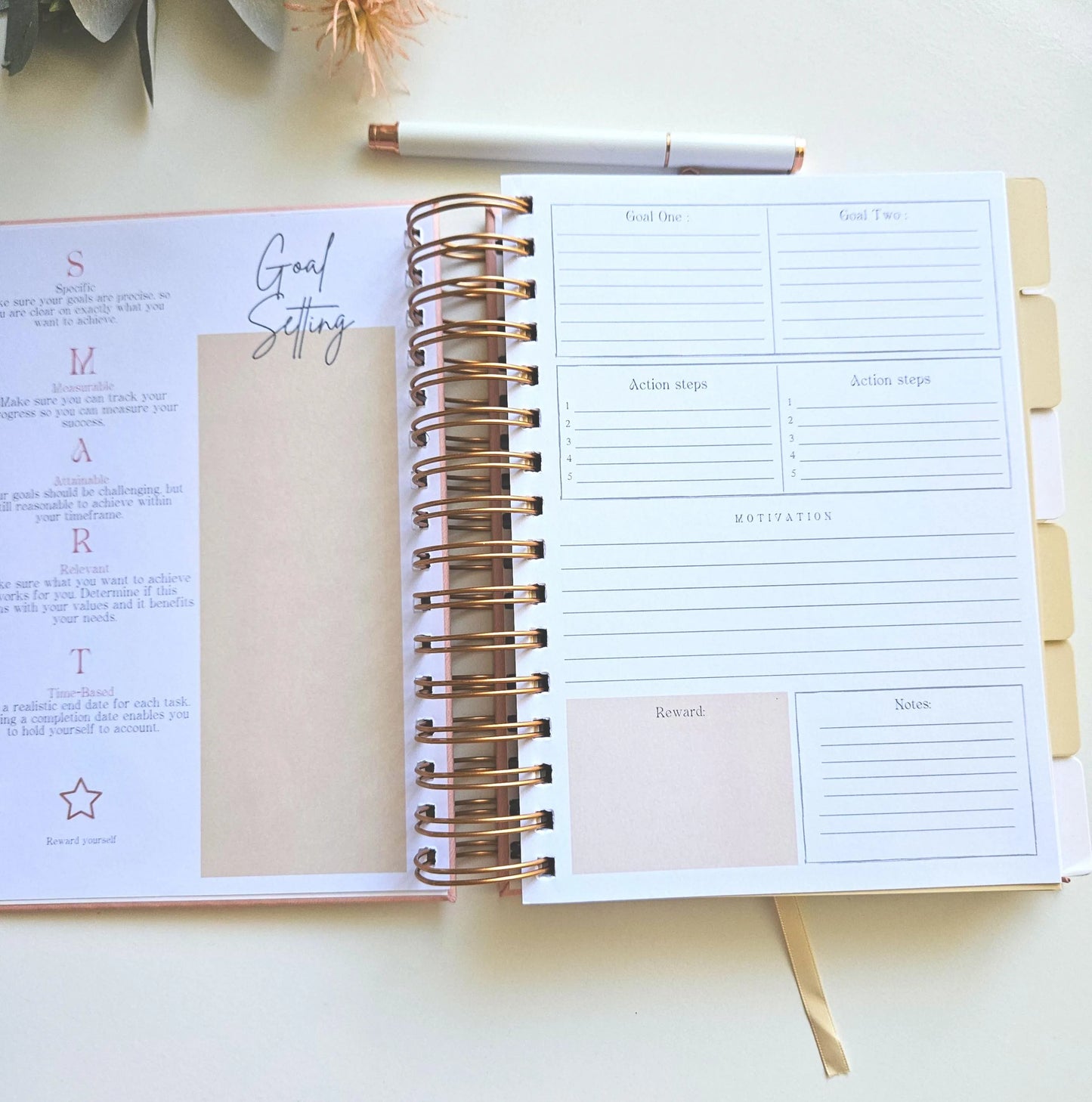 Pink A5 Undated Planner