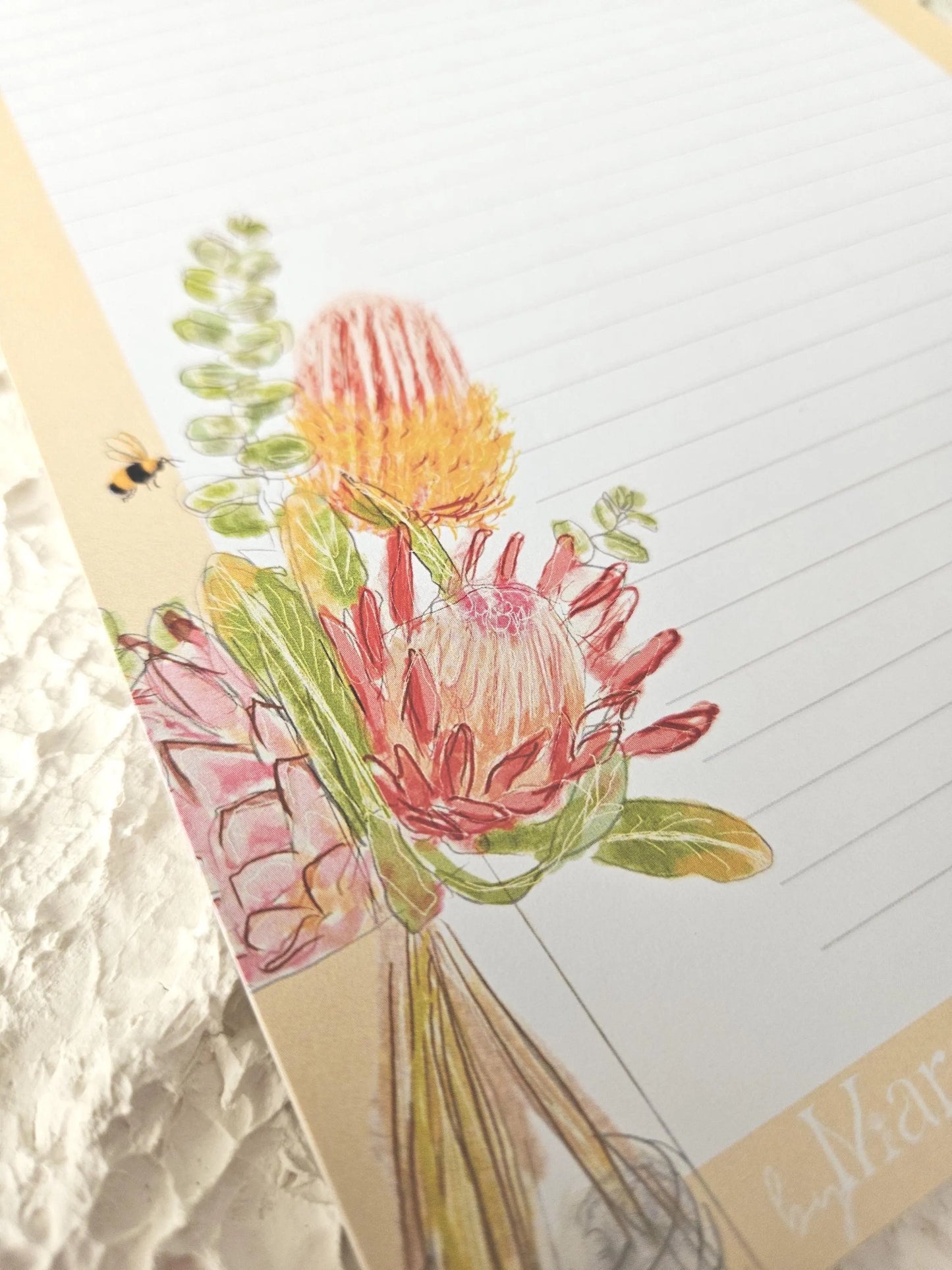 Lined Notepad  - Vase of Native flowers