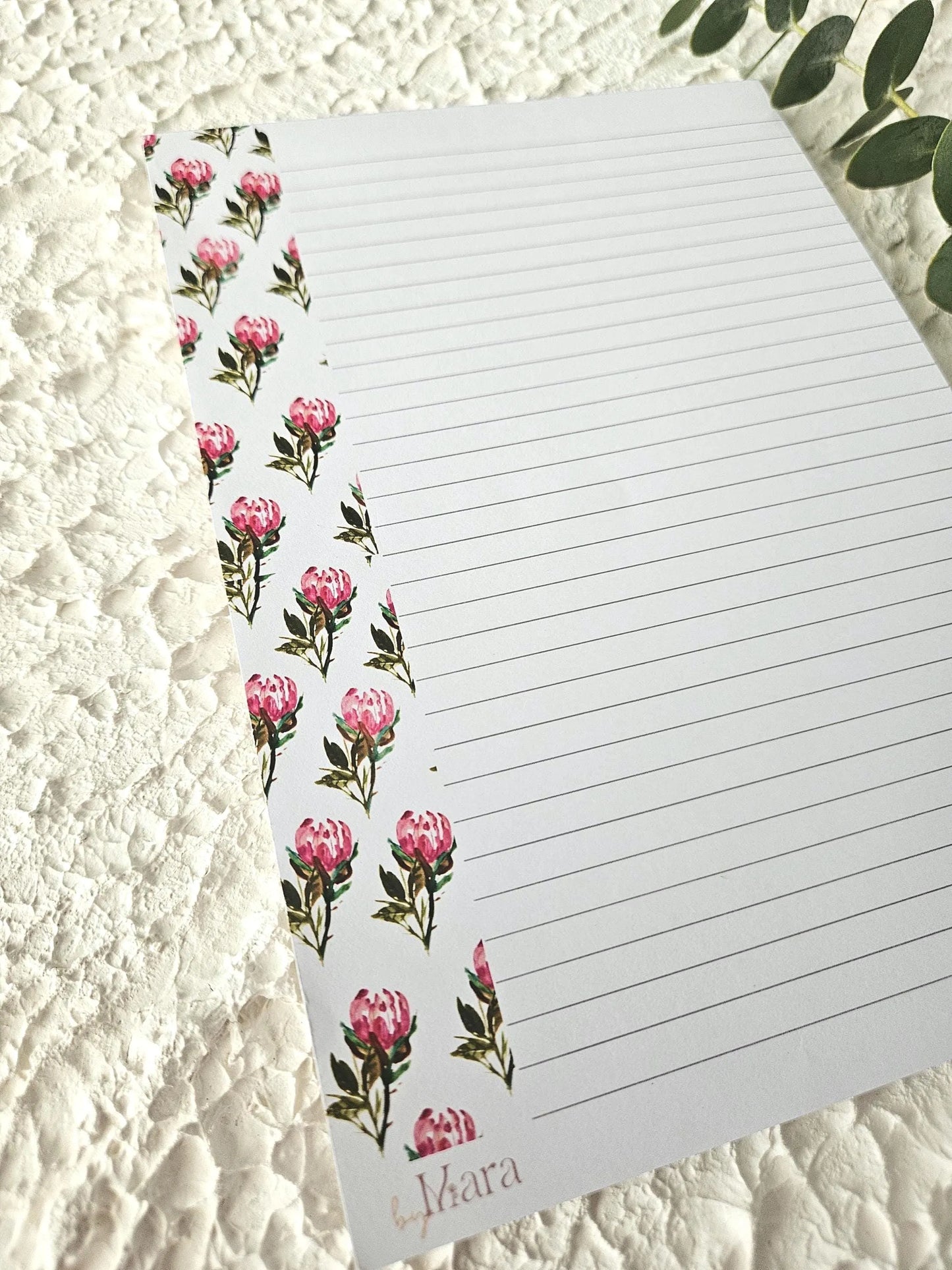 Soft Protea pattern, A5 Notepad