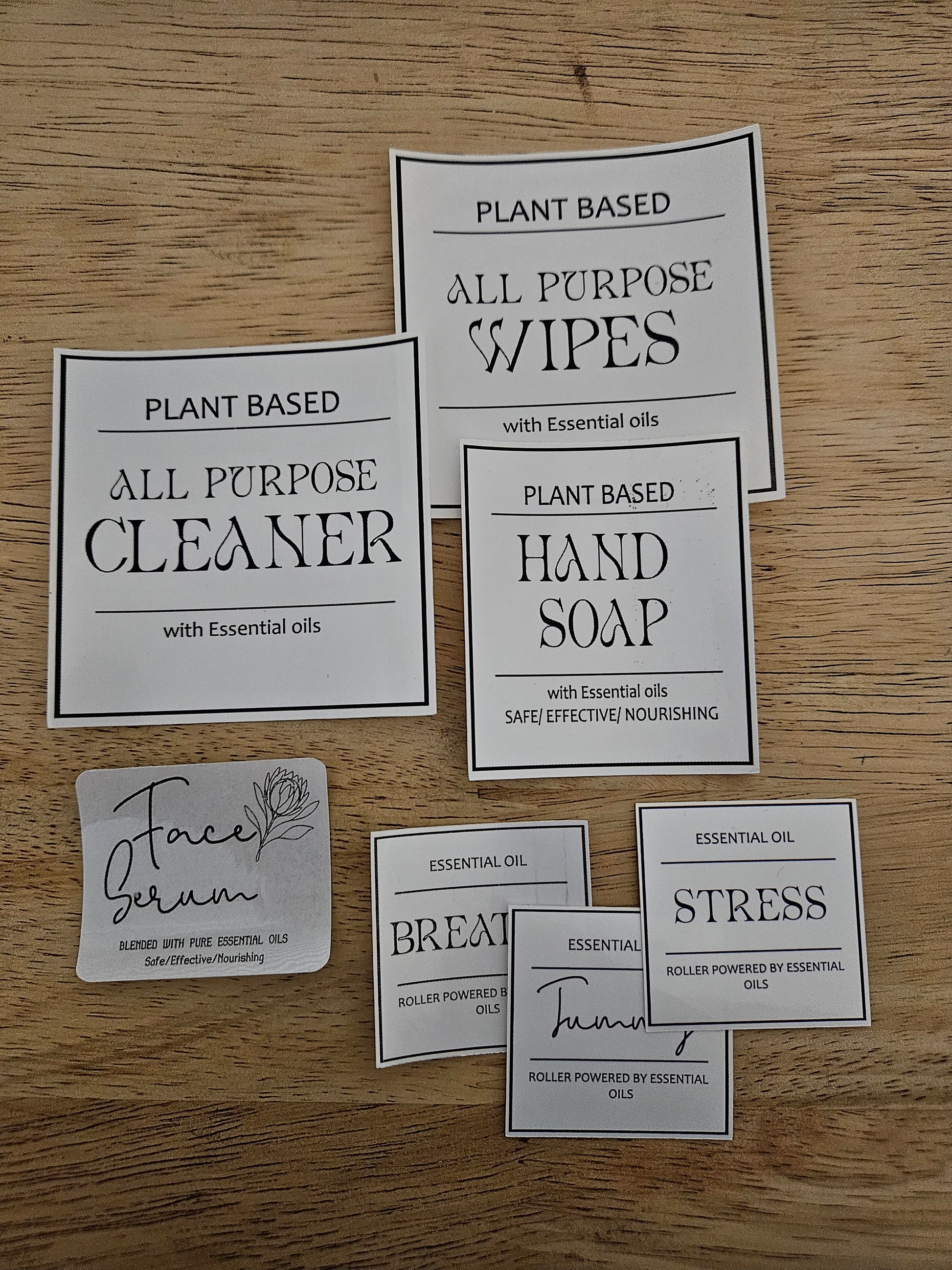 essential oil sample kit mixed sized white gloss labels. 7 in picture