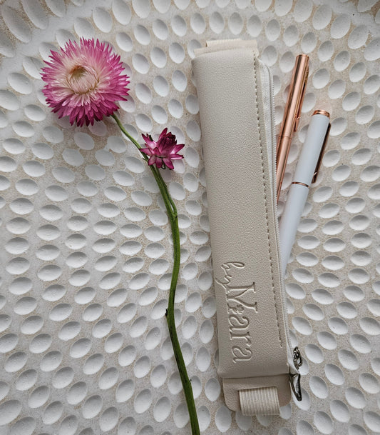 Elastic Pen Case - Cream
